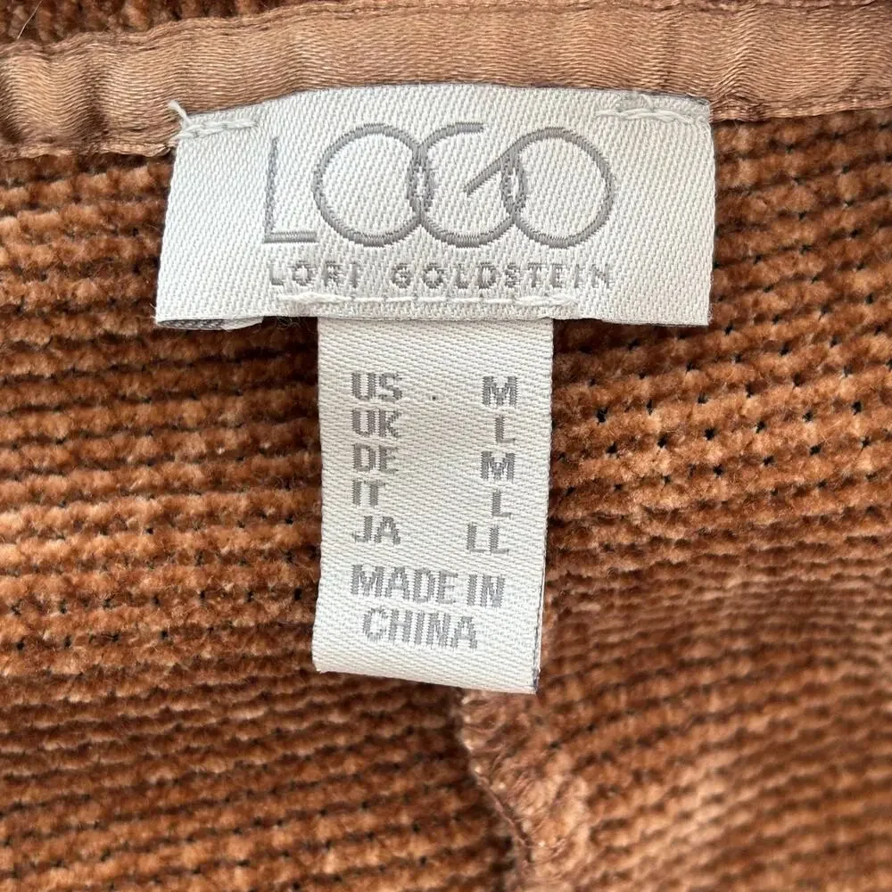 NEW LOGO Lori Goldstein Slouchy Pocket Chenille Tunic Sweater in Brown SZ M